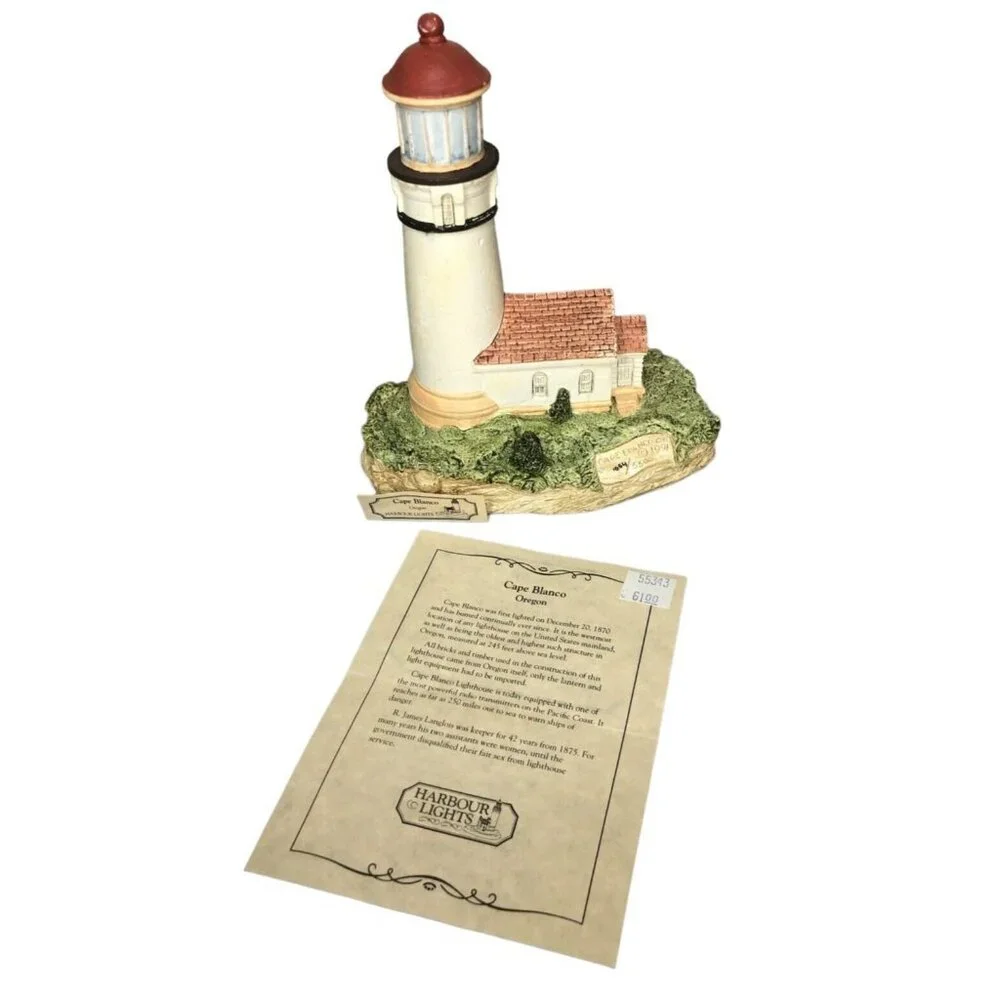 Harbour Lights Cape Blanco Oregon HL 109 1991 1054 COA ID Card Lighthouse Lake D